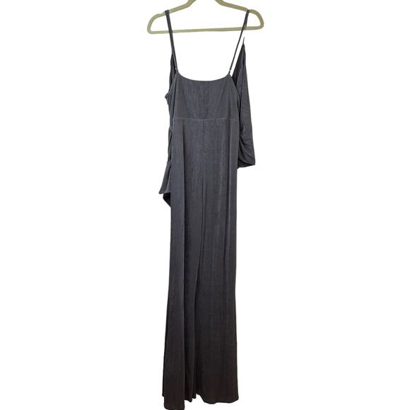 Michael Costello X Revolve Brown Taupe Sleeveless Jersey Faux Wrap Jumpsuit XL - Picture 2 of 7